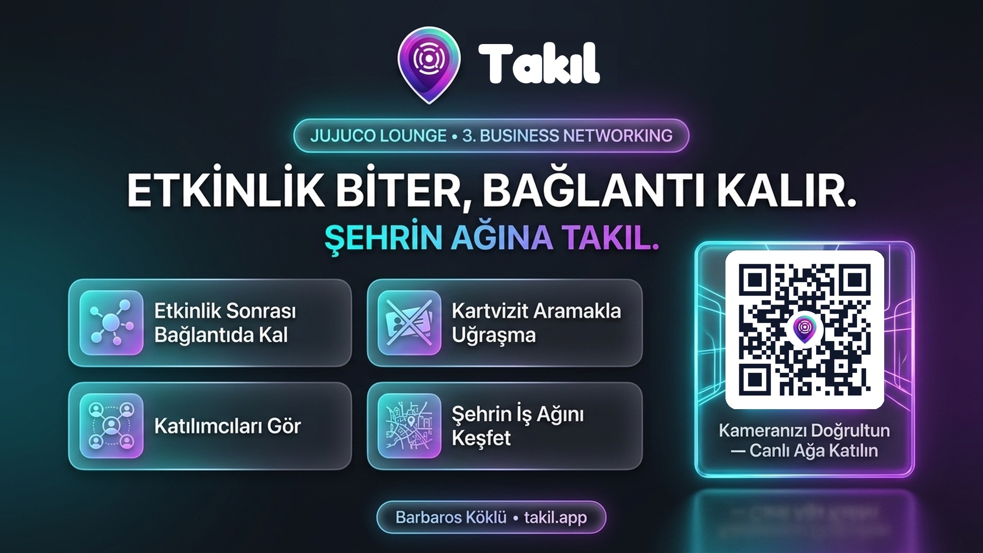 Takıl Business Networking Canlı Salon Ekranı